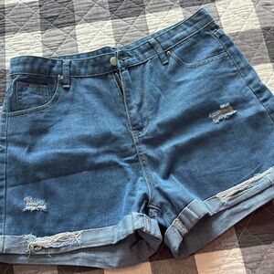 Women's Ripped Cutoff Denim Jean Shorts